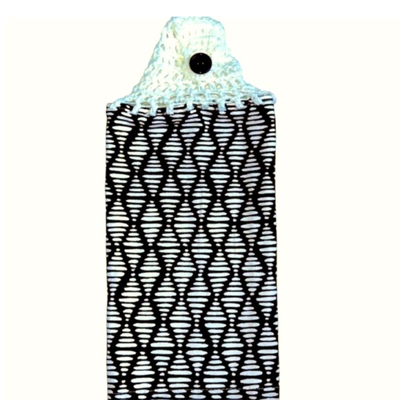 Hand Crafted Other - Hand Crafted Black and White Hanging Kitchen Hand Towel Crochet Top